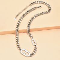 Titanium Steel Fashion Simple Geometric Splicing Necklace main image 5