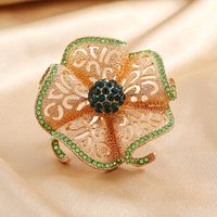 1 Piece Exaggerated Flower Alloy Plating Inlay Artificial Diamond Women's Rings main image 1