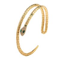Korean Style Simple Trend Copper Inlaid Zirconium Snake Shape Open Bracelet main image 6