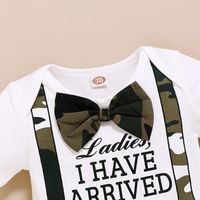 Non-hooded Pullover Bow Short-sleeved Romper Camouflage Pants Hat Children Three-piece Suit main image 5