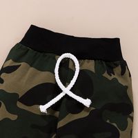 Non-hooded Pullover Bow Short-sleeved Romper Camouflage Pants Hat Children Three-piece Suit main image 6