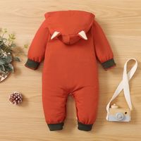 Winter Long-sleeved Fox Ears Hooded Stitching Long-sleeved Jumpsuit Baby Clothing main image 5