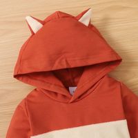Winter Long-sleeved Fox Ears Hooded Stitching Long-sleeved Jumpsuit Baby Clothing main image 6