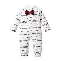 Baby Clothing Summer Cotton Long-sleeved Non-hooded White Beard Printed Long-sleeved Jumpsuit main image 3
