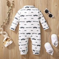 Vêtements Pour Bébés Été Coton À Manches Longues Sans Capuche Barbe Blanche Imprimé Combinaison À Manches Longues main image 4