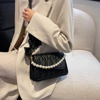 Embroidered Thread Pearl Chain Small Square Bag New Trendy Fashion Casual Bag Silk Scarf Messenger Bag main image 3