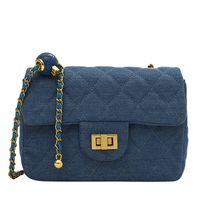 Denim Golden Ball Chain Women's Autumn And Winter New Fashion Messenger Bag 13*19.5*8cm main image 6