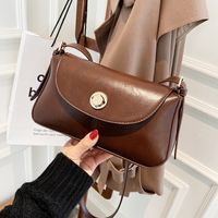 New Spring Textured Small Bag Trend Casual Retro One Shoulder Messenger Solid Color Small Square Bag main image 1