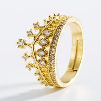 Fashion Copper Gold-plated Micro-set Zircon Geometric Ring Simple Trend Ring Accessories main image 5