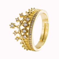 Fashion Copper Gold-plated Micro-set Zircon Geometric Ring Simple Trend Ring Accessories main image 6