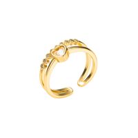 Mode Geometrische Stern Liebe Ring Kupfer Vergoldet Zirkon Persönlichkeit Temperament Zeigefinger Ring main image 6