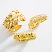 Neue Mode Einfache Persönlichkeit Aus Reinem Kupfer Vergoldeter Geometrischer Ring Nischendesign Geöffneter Ring main image 3
