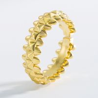 New Fashion Simple Personality Pure Copper Gold-plated Geometric Ring Niche Design Opened Ring main image 5