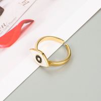 Mode Kupfer Vergoldet Augen Seestern Öl Tropfen Ring Einfache Persönlichkeit Offener Ring Zubehör main image 5