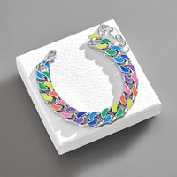 Hip Hop Metal Necklace Trend Rainbow Jewelry Adjustable Cuban Chain Alloy Jewelry main image 5