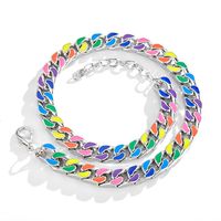 Hip Hop Metal Necklace Trend Rainbow Jewelry Adjustable Cuban Chain Alloy Jewelry main image 6