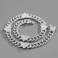 Hip-hop Personality Cuban Chain Temperament Butterfly Necklace Adjustable Bracelet Accessories Couple Models main image 1