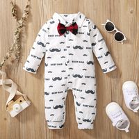 Baby Clothing Summer Cotton Long-sleeved Non-hooded White Beard Printed Long-sleeved Jumpsuit sku image 1