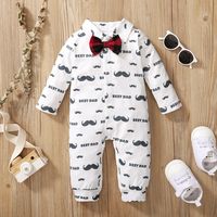 Vêtements Pour Bébés Été Coton À Manches Longues Sans Capuche Barbe Blanche Imprimé Combinaison À Manches Longues sku image 1