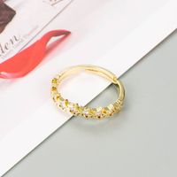 Fashion Geometric Star Love Ring Copper Gold-plated Zircon Personality Temperament Index Finger Ring sku image 3