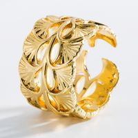 New Fashion Simple Personality Pure Copper Gold-plated Geometric Ring Niche Design Opened Ring sku image 1