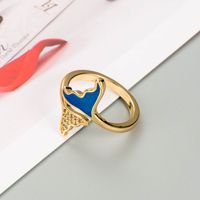 خاتم إبداعي من الذهب عيار 18 قيراطًا بتصميم هندسي مزدوج الطبقة على الطراز الكوري sku image 2