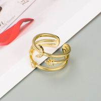 Fashion Multi-layer Geometric Star Moon Ring Wholesale Jewelry sku image 3