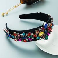 Baroque Fashion Diamond-encrusted Wide-brimmed Headband Retro Headband sku image 1