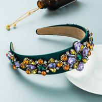 Baroque Fashion Diamond-encrusted Wide-brimmed Headband Retro Headband sku image 3