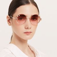 Round Mosaic Retro Fashion Ladies Sunglasses sku image 2