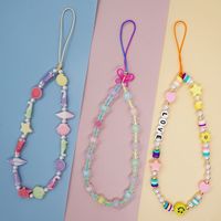 New Rainbow Pearl Shell Star Letter Beaded Mobile Phone Chain main image 1