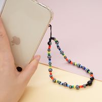 Rainbow Glass Thread Beads Personality Anti-lost Mobile Phone Chain Lanyard main image 1