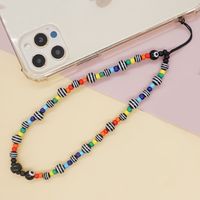 New Boho Rainbow Glass Rice Beads Thread Beads Beaded Anti-lost Mobile Phone Chain Lanyard main image 2