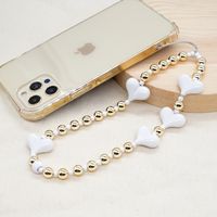 Fashion Black Gallstone Gold-plated Beads Mobile Phone Chain Simple Mobile Phone Rope main image 1