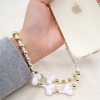 Fashion Black Gallstone Gold-plated Beads Mobile Phone Chain Simple Mobile Phone Rope main image 4