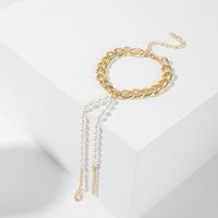 Accessoires De Bijoux Longs De Perle De Bracelet De Chaîne D&#39;alliage Créatif De Mode main image 3