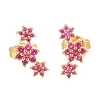 Korean Version Of Flower Copper Zircon Earrings main image 1