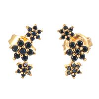 Korean Version Of Flower Copper Zircon Earrings main image 4