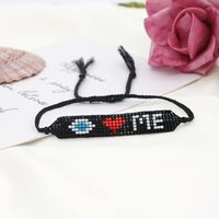 Fashion Heart Weaving Bracelet Eye Beaded Ethnic Style Letters Stacked Bracelet main image 1