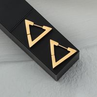 Geometric 304 Stainless Steel No Inlaid 18K Gold Plated Earrings Ear Studs main image 3