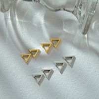 Geometric 304 Stainless Steel No Inlaid 18K Gold Plated Earrings Ear Studs main image 6