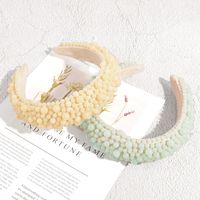 New Pearl Bead Jelly Color Fashion Baroque Thickened Sponge Wide-brimmed Hairband main image 5