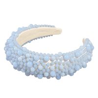 New Pearl Bead Jelly Color Fashion Baroque Thickened Sponge Wide-brimmed Hairband main image 6