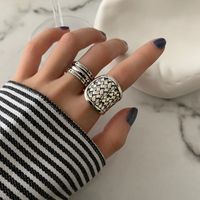 Simple Woven Retro Fashion Ring Hollow Arrow Star Pattern Niche Design All-match Copper Ring main image 1