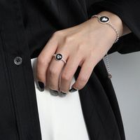 Korean Style New Fashion Heart Drop Glue Round Card Open Ring Simple Copper Niche Index Finger Ring main image 5