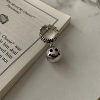 Creative New Round Ball Smiley Face Pendant Ring Fashion Personality Retro Simple Open Copper Ring main image 5