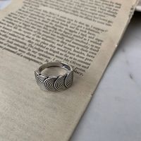 Korean Style Mosquito Coil Pattern Retro Personality Ring Simple Style Copper Ring main image 5