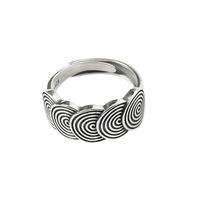 Korean Style Mosquito Coil Pattern Retro Personality Ring Simple Style Copper Ring main image 6