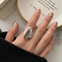 Korean Retro Simple Oval Index Finger Ring Fashion Design Sense Personality Open Ring main image 3