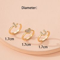 South Korean Diamond Letter Love Valentine's Day Ring Set Simple Fashion Alloy Ring main image 1